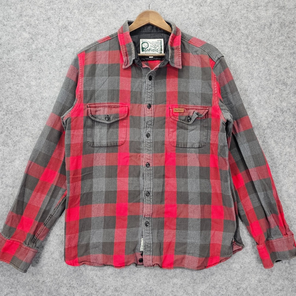 Penfield Trailwear Shirt Mens Medium Red Plaid VTG 80s Work Lumberjack Overshirt